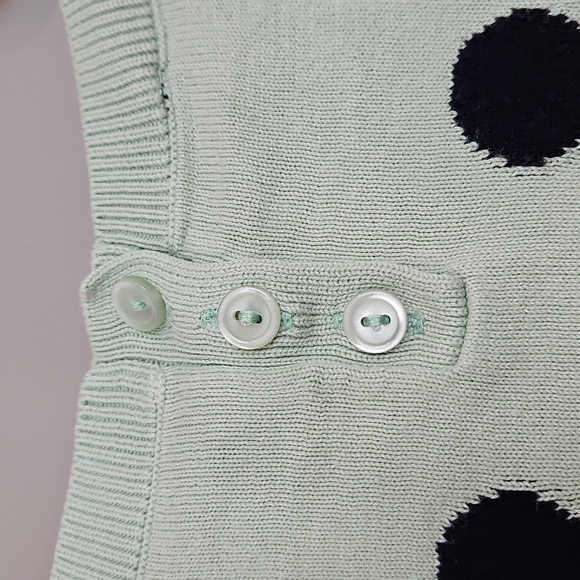 Talbots Medium Mint Green Polka Dot 3/4 Sleeve Lightweight Sweater Top - Picture 6 of 6